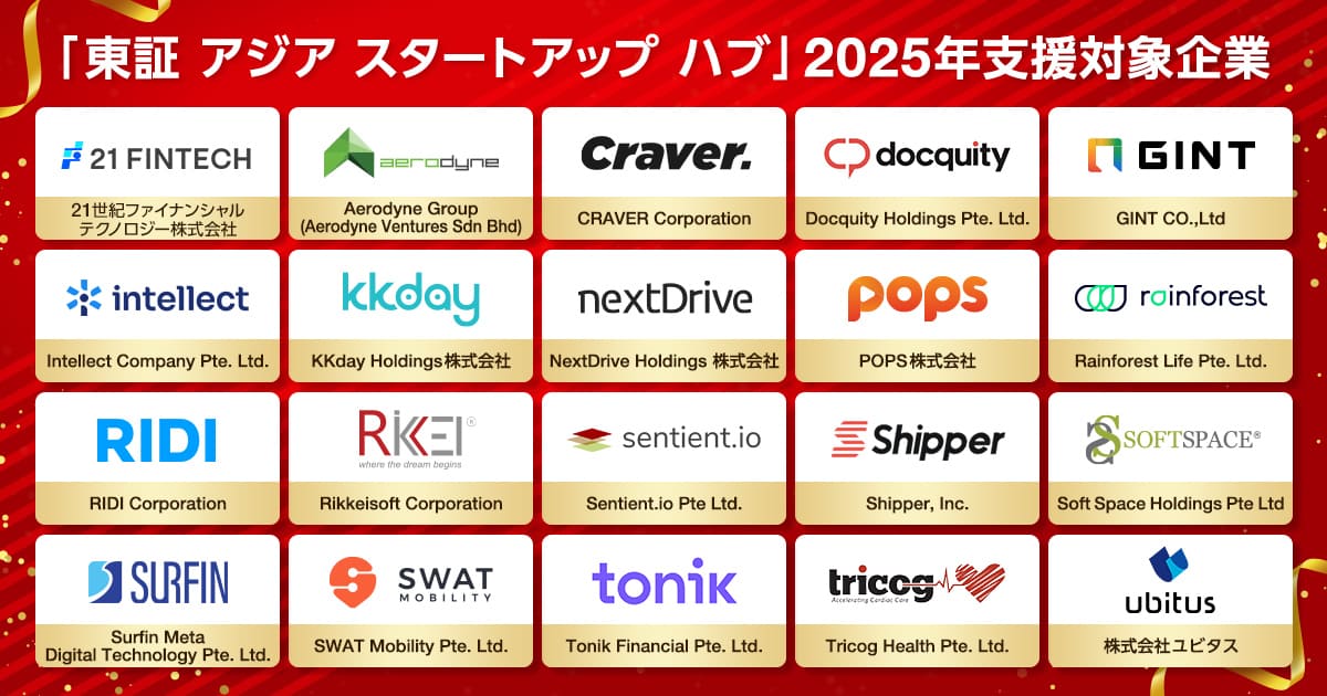 東証 アジア スタートアップ ハブ」2025 年支援対象企業の選定について