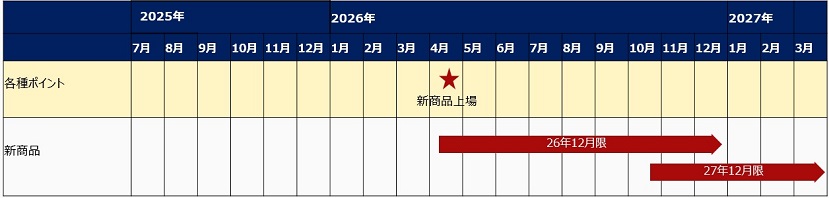 イメージ：ポケットゴールド100先物上場時の限月と新甫発会