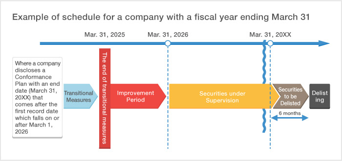 Example of schedule for a company with a fiscal year ending March 31