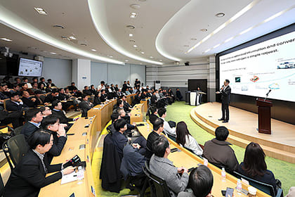 KDB regularly holds NextRound pitch events at its Yeouido headquarters in Seoul. This photo shows the Opening Day, the first event of 2025, held in February. Photo credit: Korea Development Bank