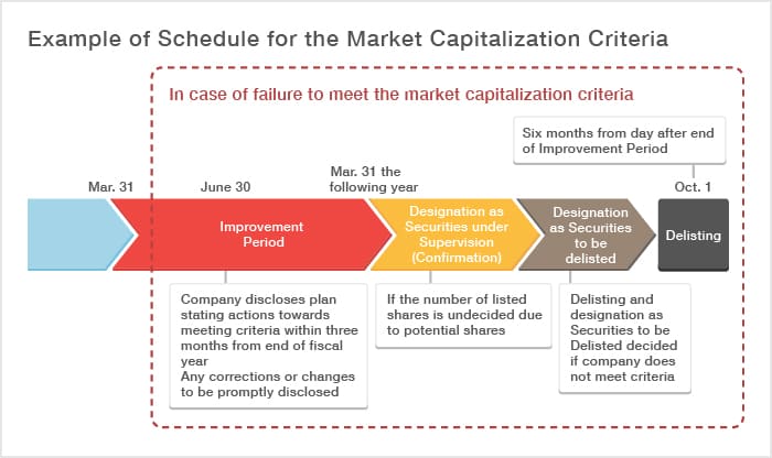 Example of Schedule for the Market Capitalization Criteria