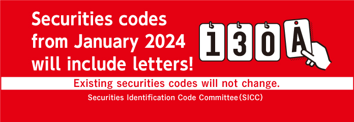 Securities Codes will include letters