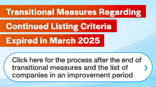 Expiration of Transitional Measures Regarding Continued Listing Criteria