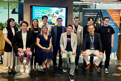 CCIAが福岡オフィスを開設したCIC Fukuokaのオープニングイベントで。後方中央がRyan Kuo氏　Photo credit: CDIB Capital Group（中華開発資本）