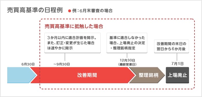 売買代金基準の日程例（6月末審査の場合）